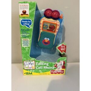 New Vintage 2002 Mattel Sesame Street Elmo's World Talking Flip Cell Phone Toy